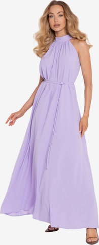 made of emotion Šaty 'Sukienka maxi halter neck z paskiem' – fialová: přední strana