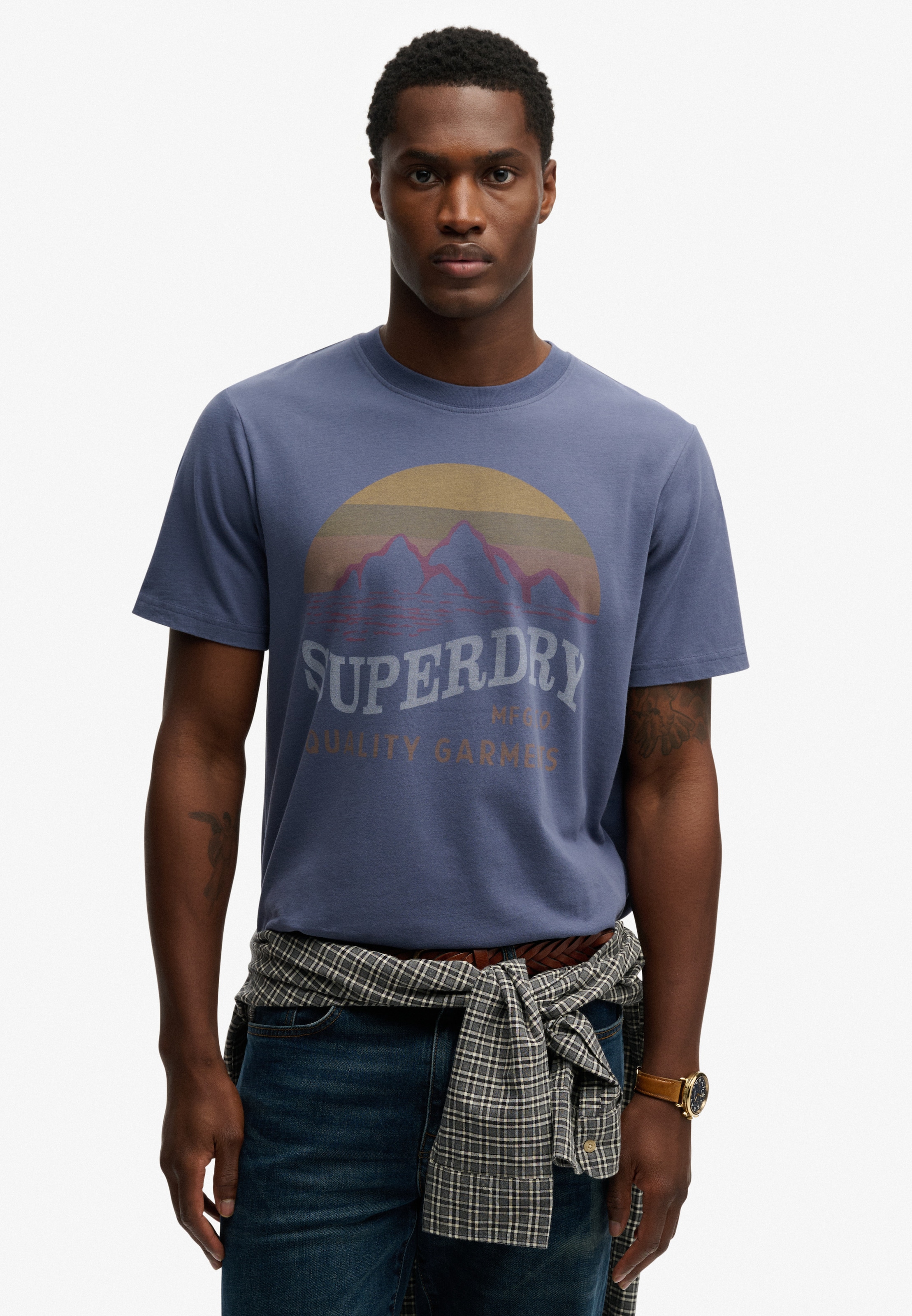 Superdry & Co Shirt 'Outdoors Mountain' in Blauw: voorkant