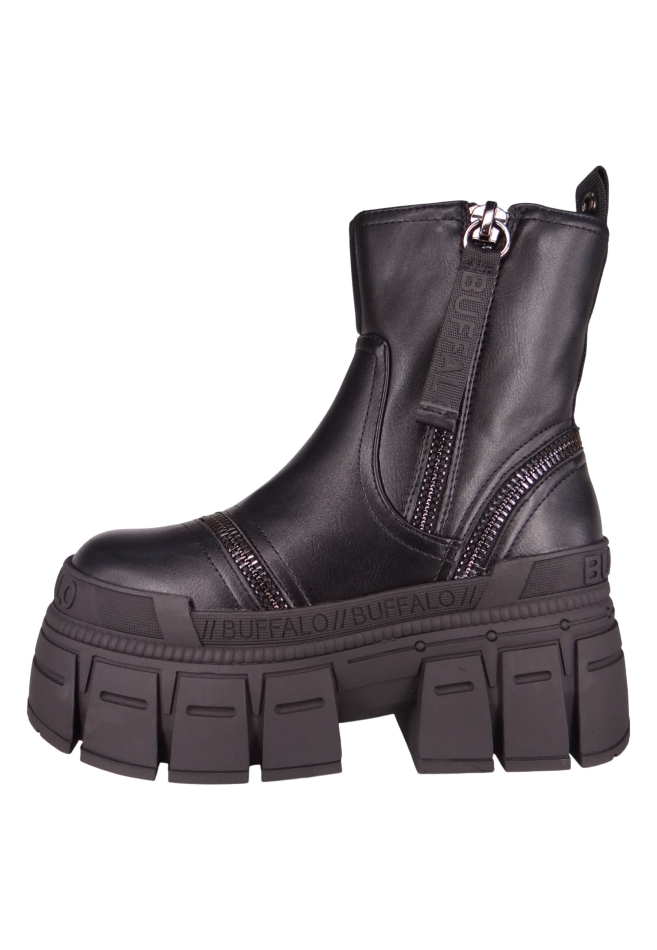 BUFFALO Enkellaarsjes in Zwart