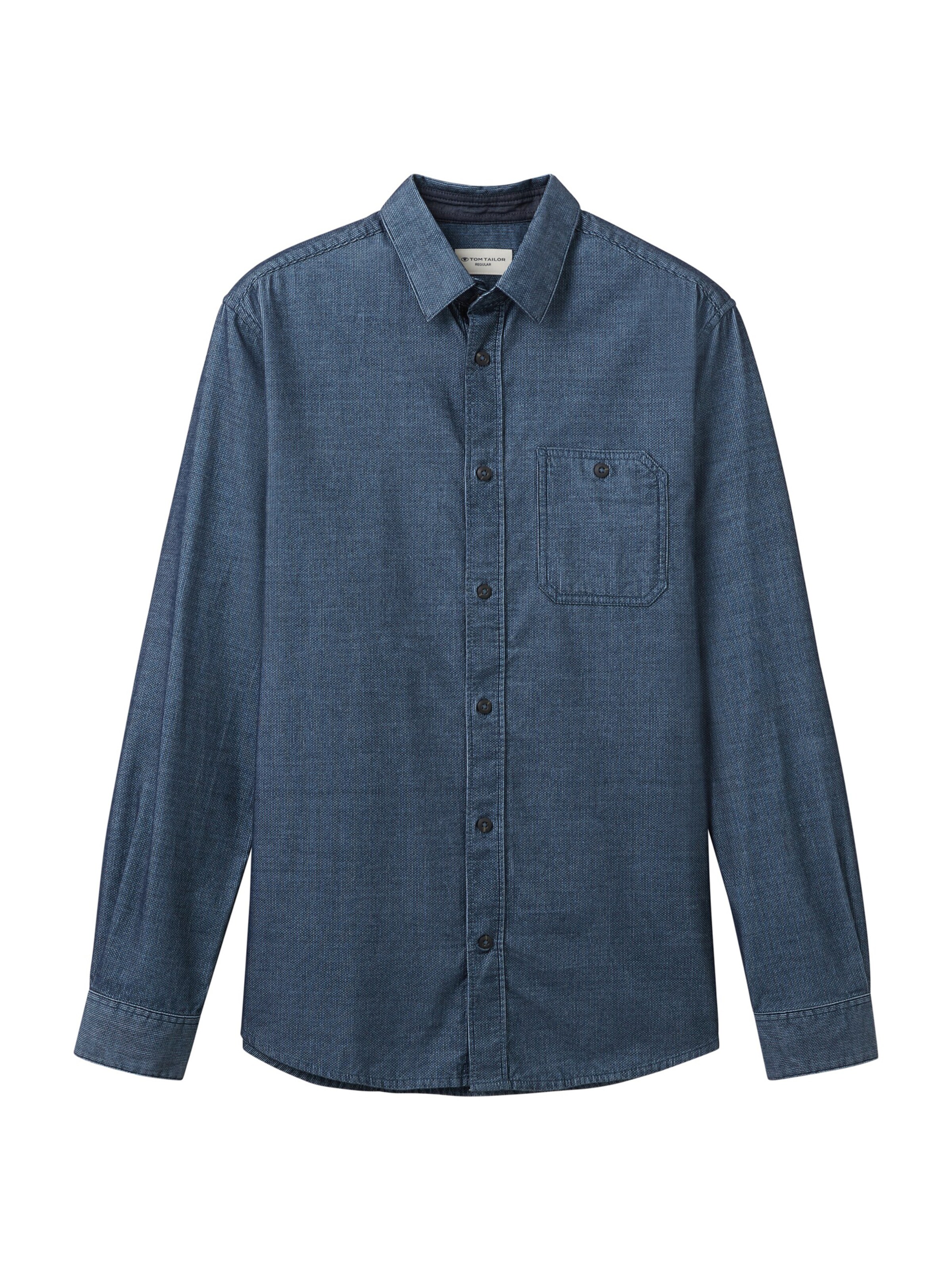 Coupe regular Chemise TOM TAILOR en bleu : devant