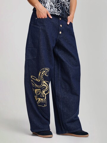 Wide Leg Jean Ed Hardy en bleu : devant