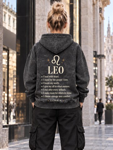 LUNØIR StudioSweater majica 'Zodiac - Leo' - siva boja