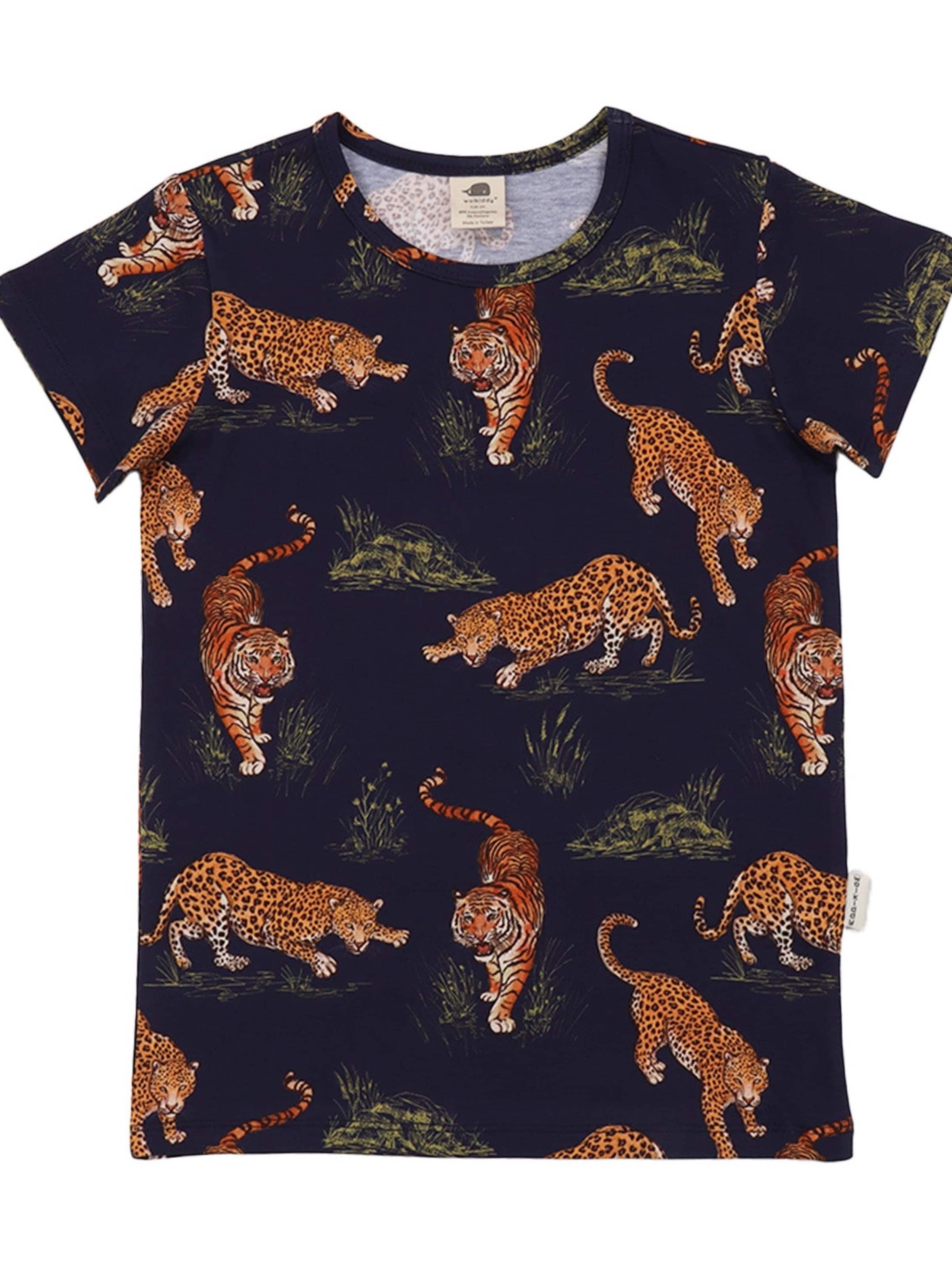 Walkiddy Shirt 'Walkiddy - Tigers and Leopards T-Shirt' in 104 in Navy, Item view