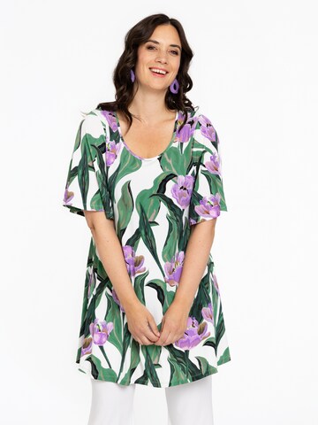 YOEK Tuniek ' Wide Sleeves ' in Gemengde kleuren: voorkant