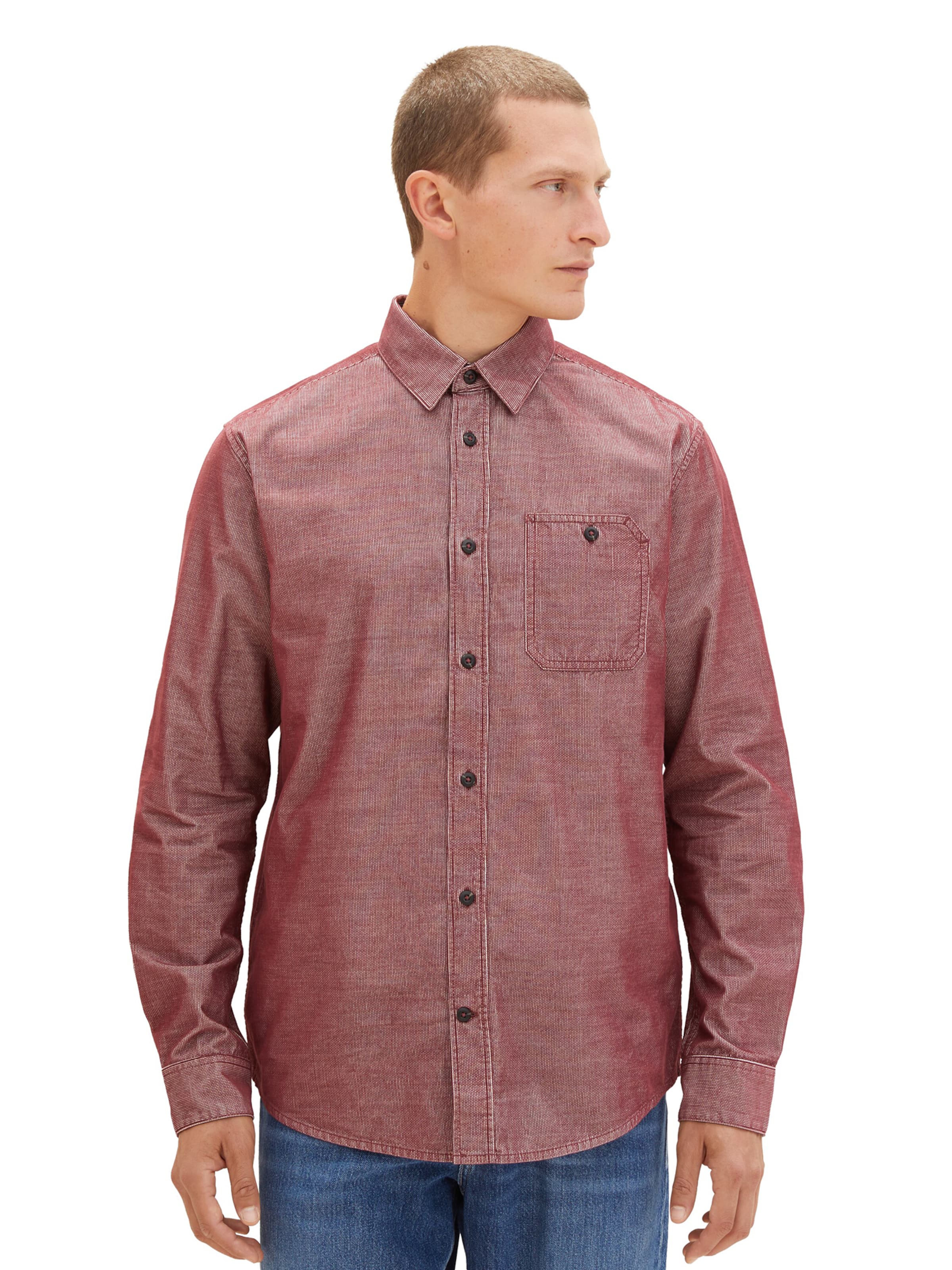 TOM TAILOR Regular Fit Hemd in Rot: Vorderseite