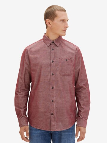 TOM TAILOR - Regular Fit Camisa em vermelho: frente