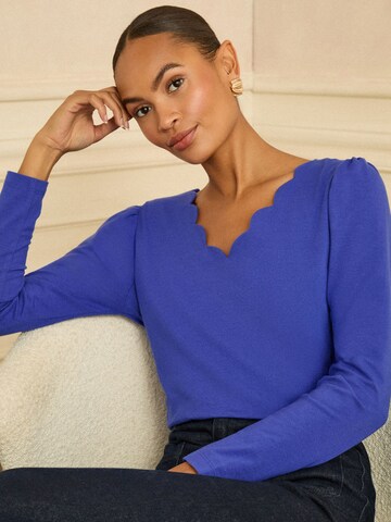 T-shirt love & roses en bleu