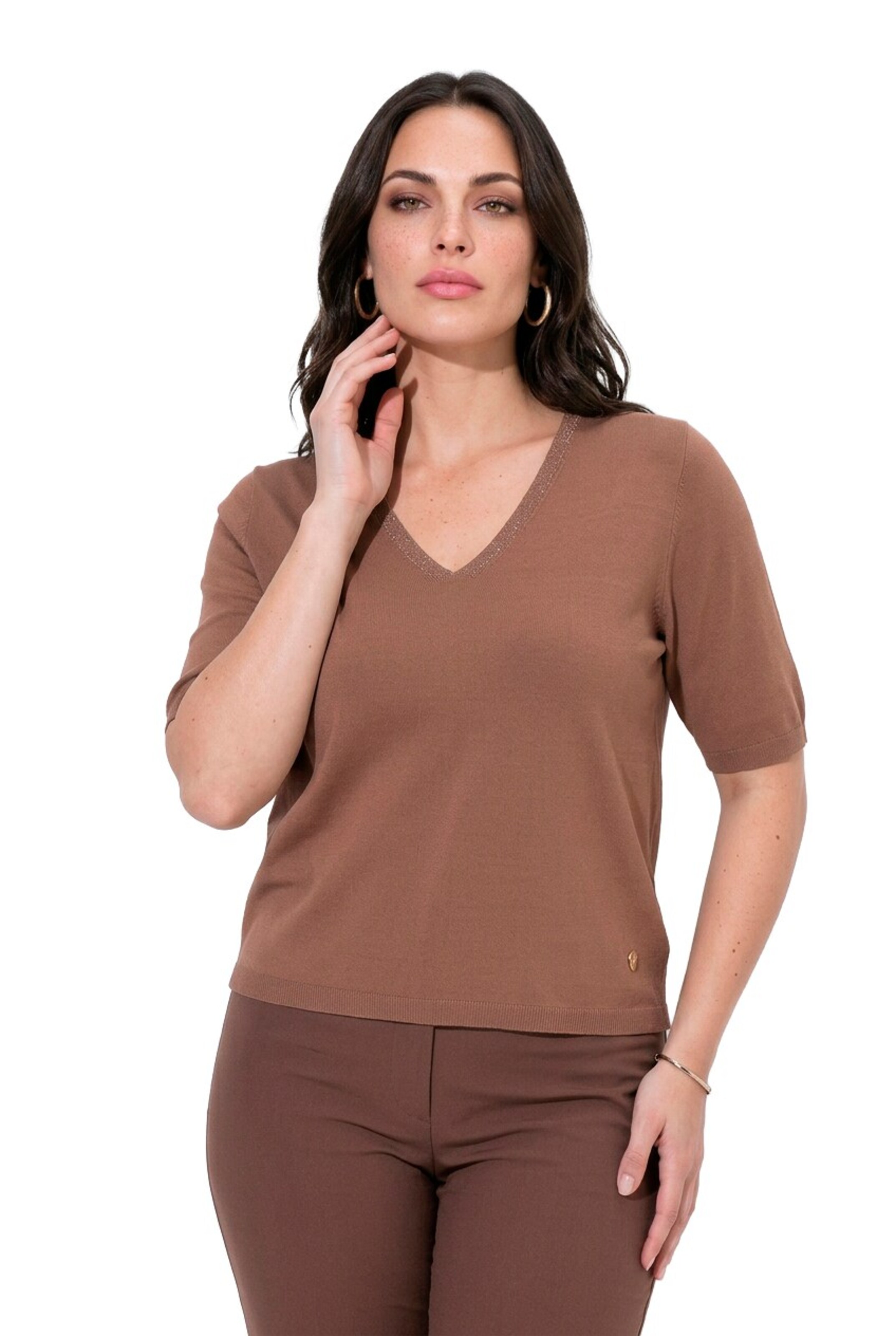 Ulla Popken Pullover in Braun: Vorderseite