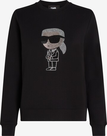 Bluză de molton de la Karl Lagerfeld pe negru: față