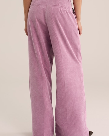 WE Fashion Wide leg Bandplooibroek in Roze