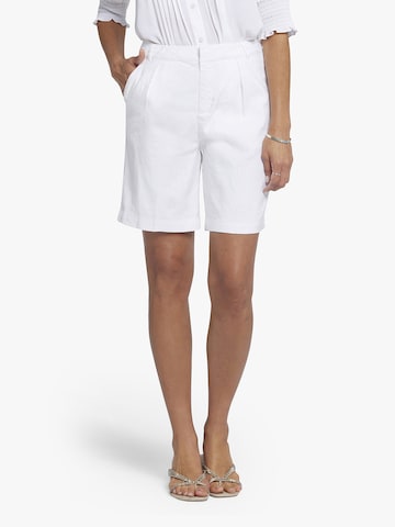 NYDJ Loose fit Pleat-Front Pants in White: front