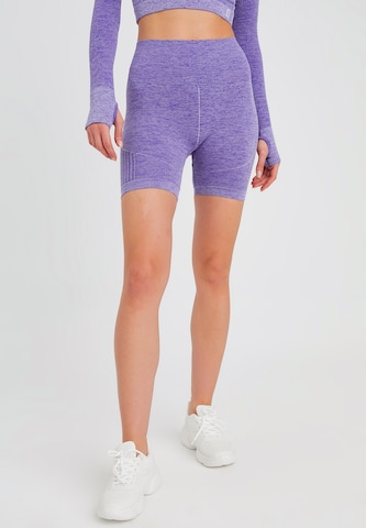 Leif Nelson Slim fit Leggings in Purple: front