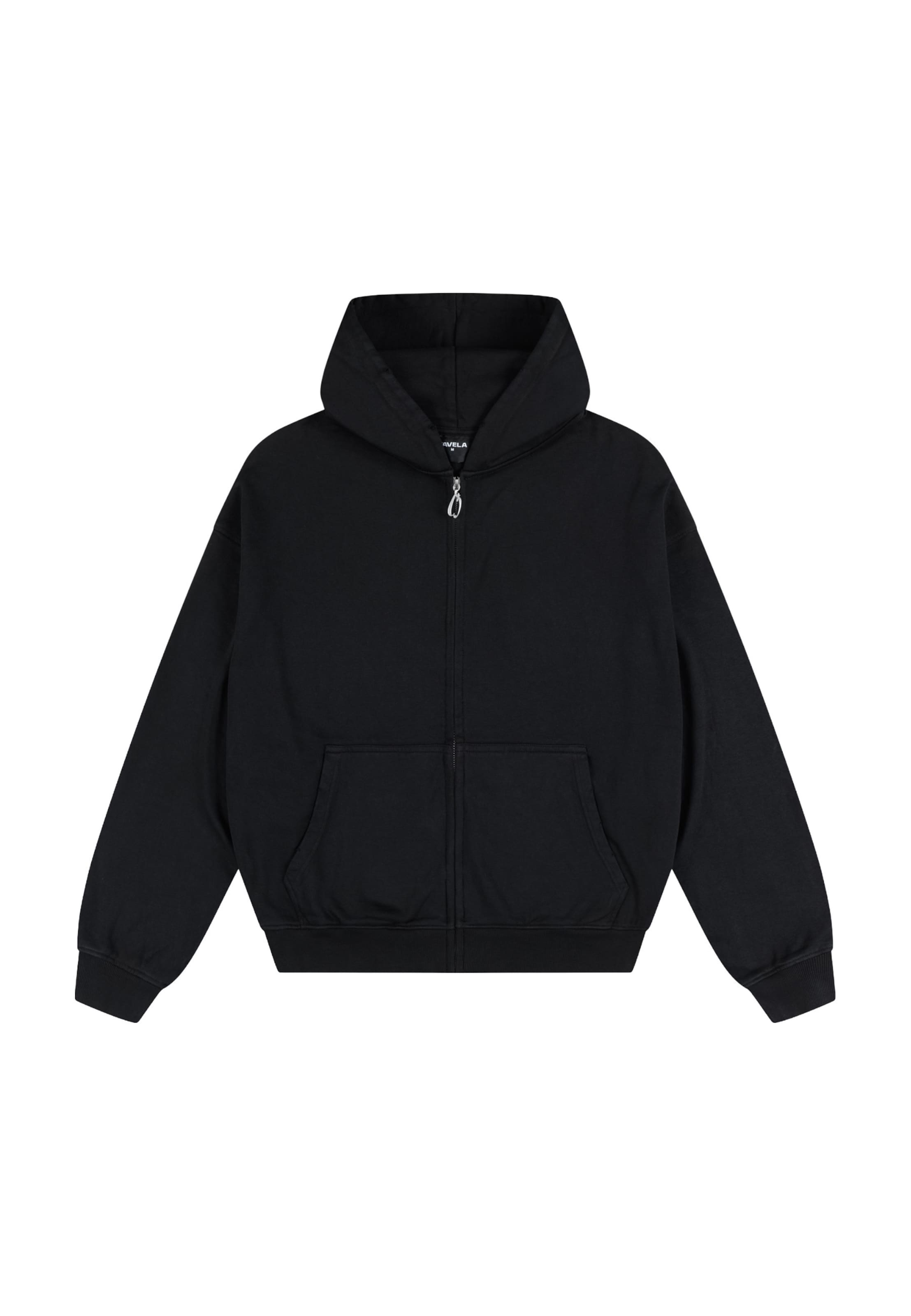 FAVELA Sweatjacke in Schwarz: Vorderseite
