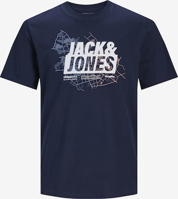 JACK & JONES Shirt 'Map' in Blue: front