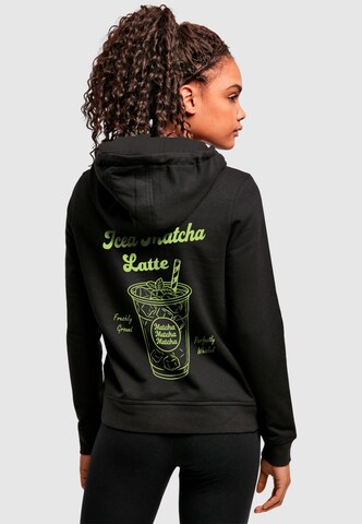 Merchcode Sweatshirt 'Iced Matcha Latte' in Black: front
