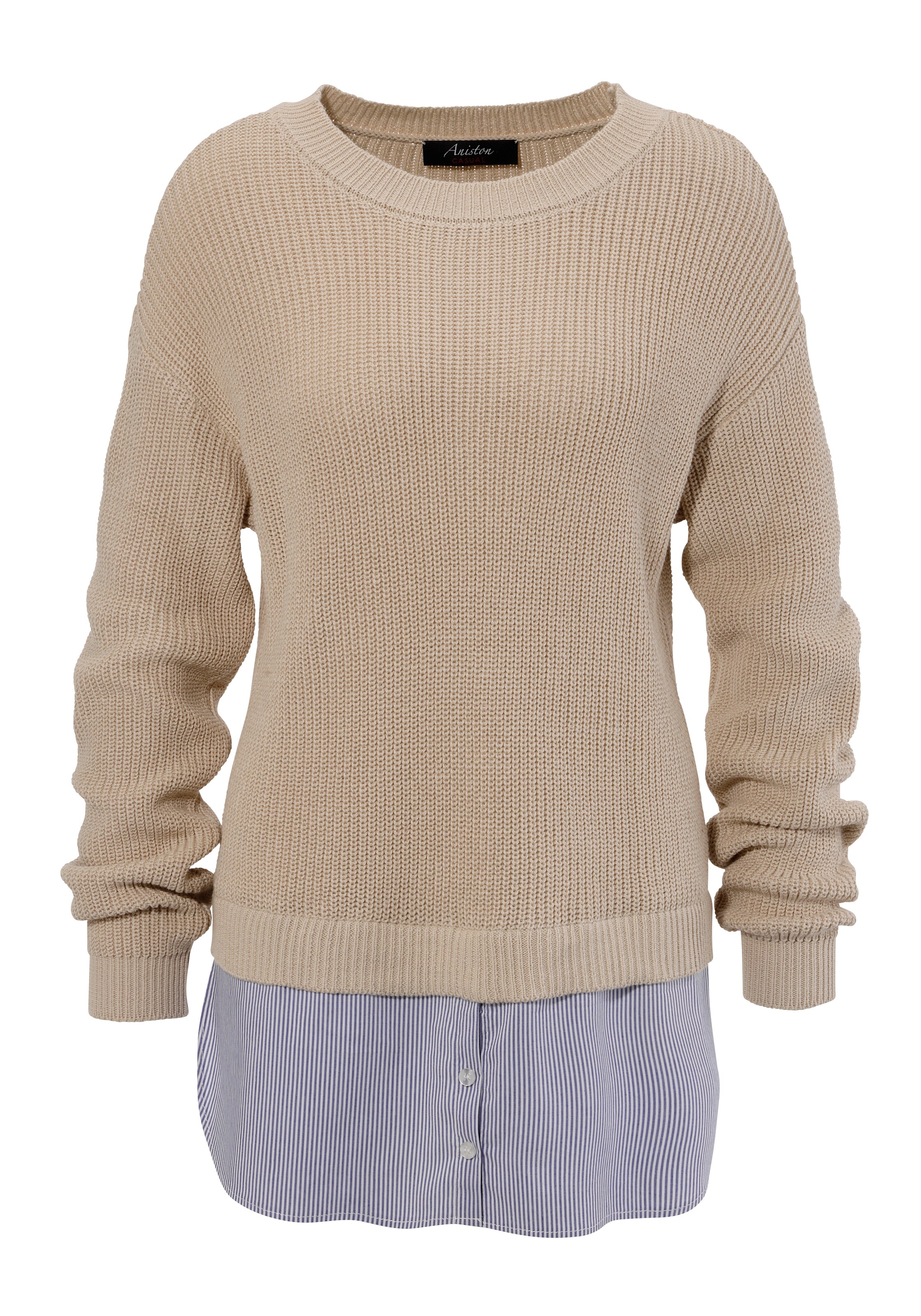 Aniston CASUAL Pullover in Beige: Vorderseite
