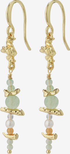 Pilgrim Boucles d'oreilles en or / vert clair / blanc perle, Vue avec produit