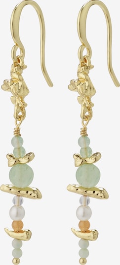 Pilgrim Ohrringe in gold / hellgrün / perlweiß, Produktansicht
