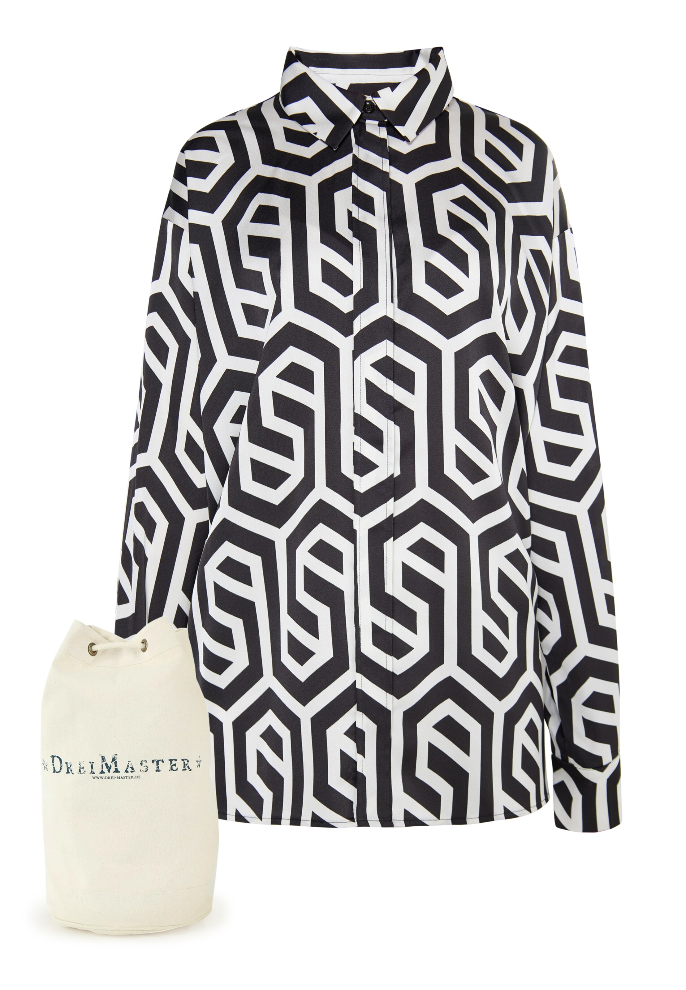 DreiMaster Klassik Blouse in Zwart: voorkant