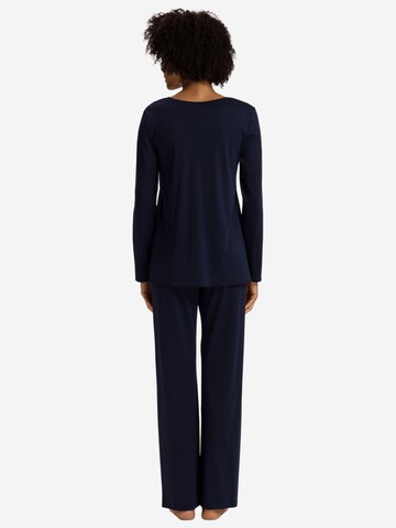 Hanro Pyjama 'Cotton Silk' in Blauw