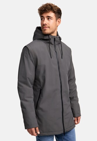 INDICODE JEANS Winterjas 'INEmilio' in Grijs: voorkant