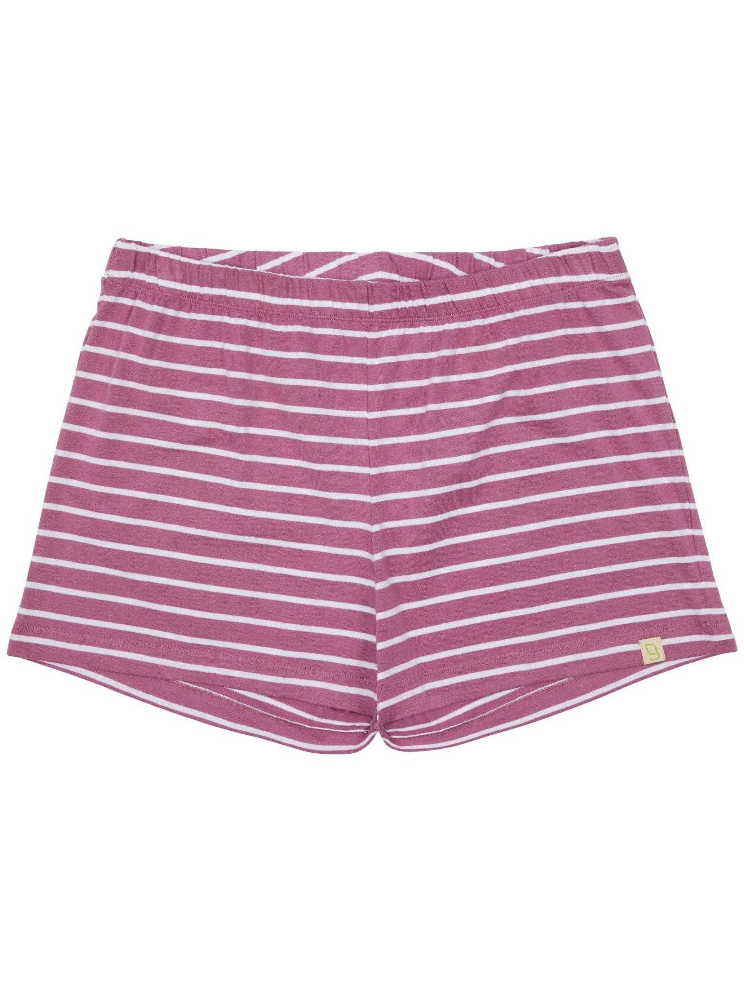 greenjama Short Pajama Set 'Jersey' in Purple: front