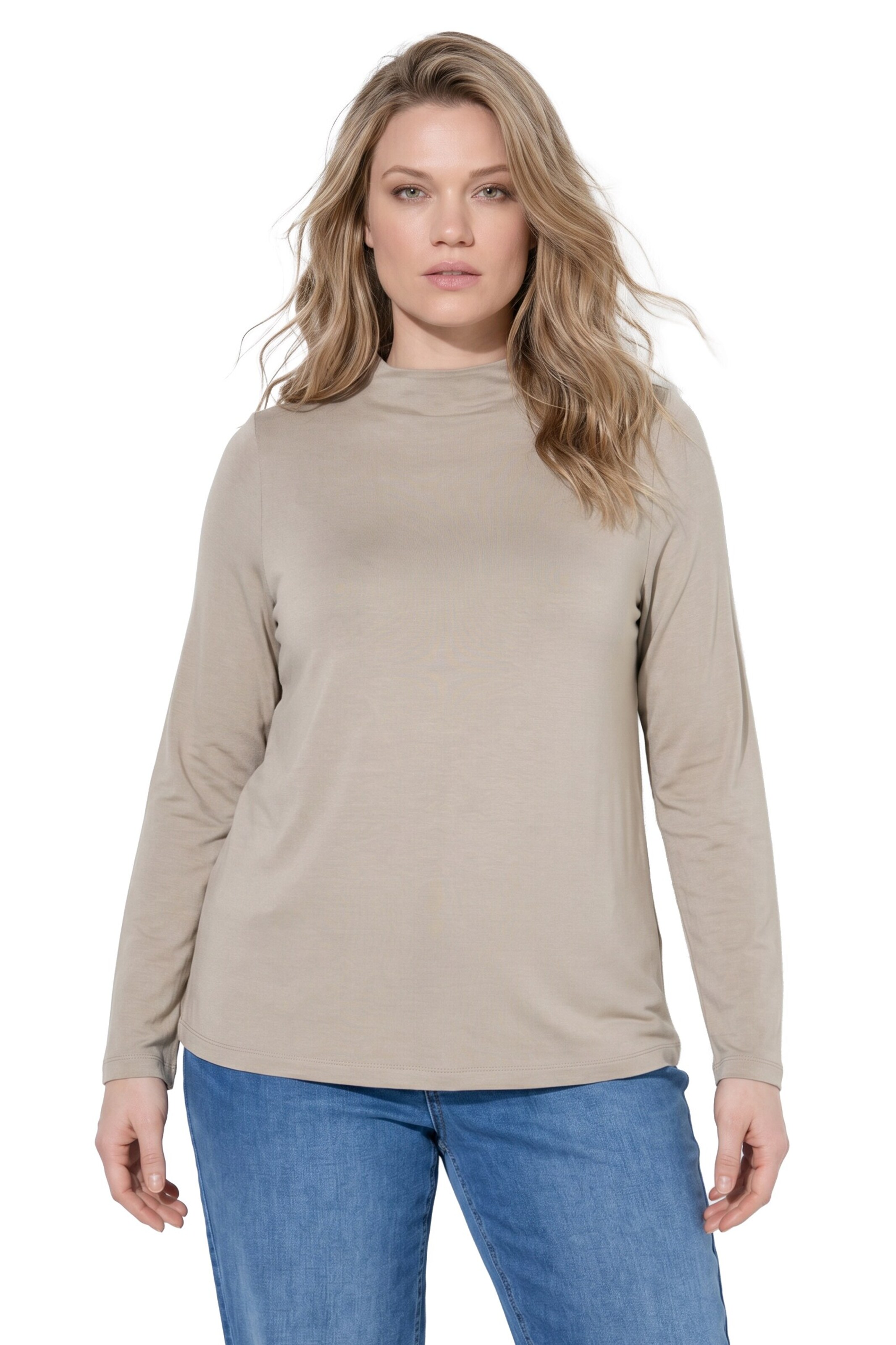 Ulla Popken Shirt in Beige: Vorderseite
