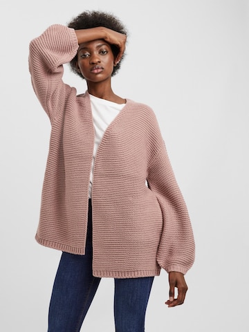 VERO MODA Knit cardigan 'No Name' in Pink: front