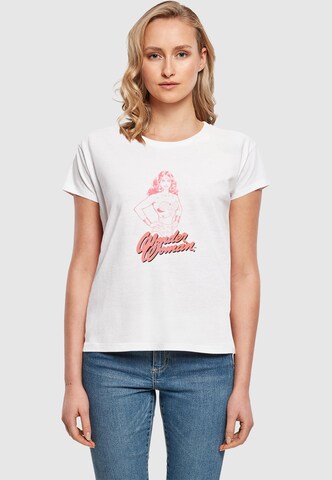 T-shirt 'Wonder Woman Pink' Merchcode en blanc : devant