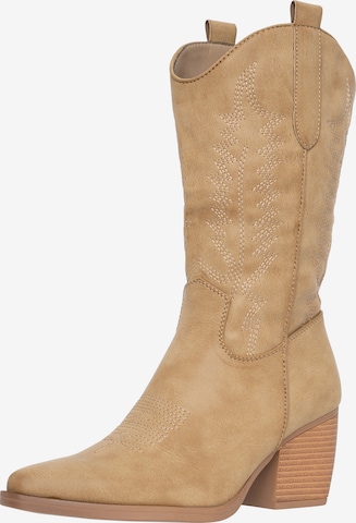 Bottes de cowboy Elara en vert : devant