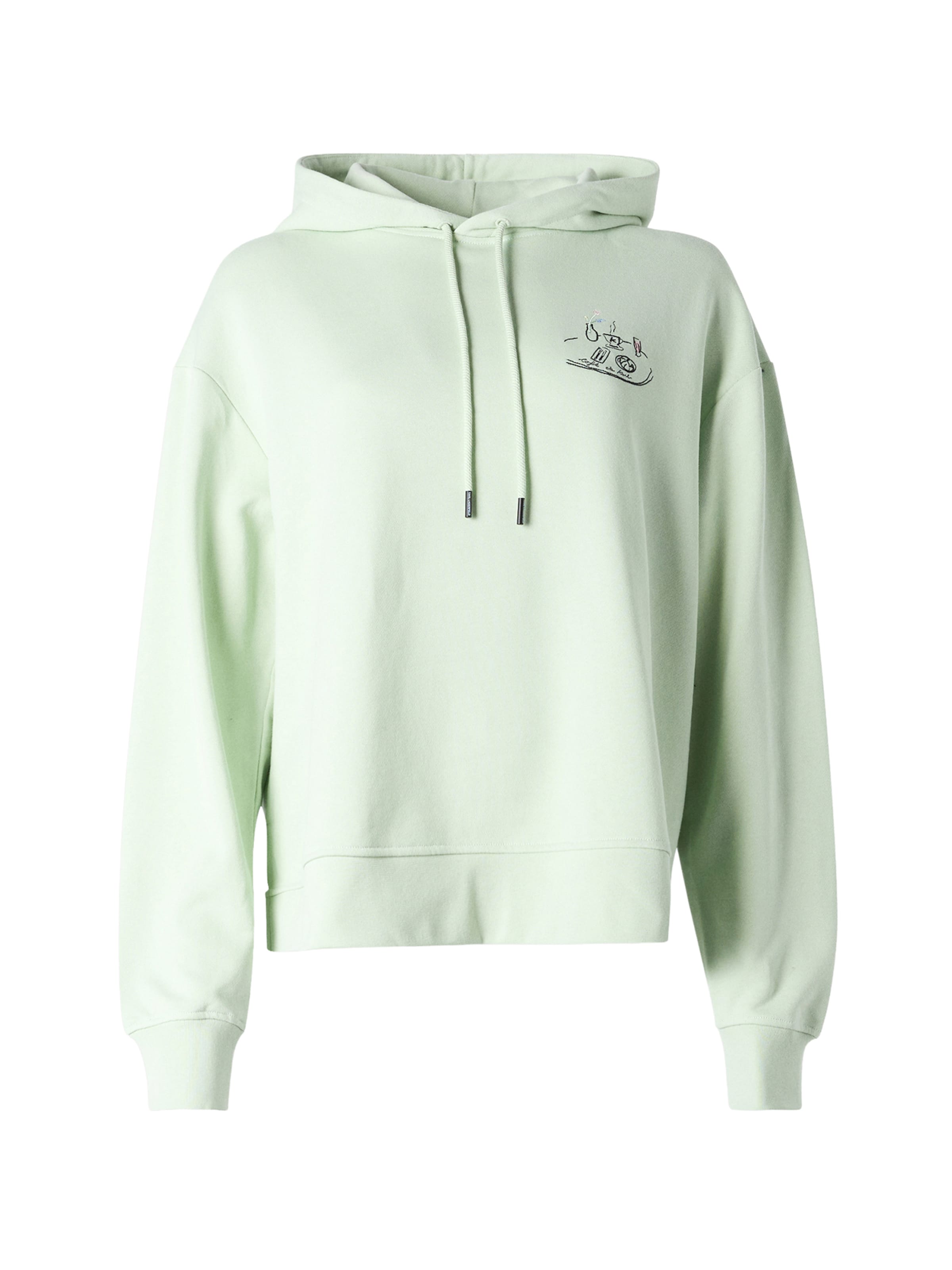 Karl Lagerfeld Mikina 'Karl Lagerfeld x Jorge Parra' – zelená: přední strana
