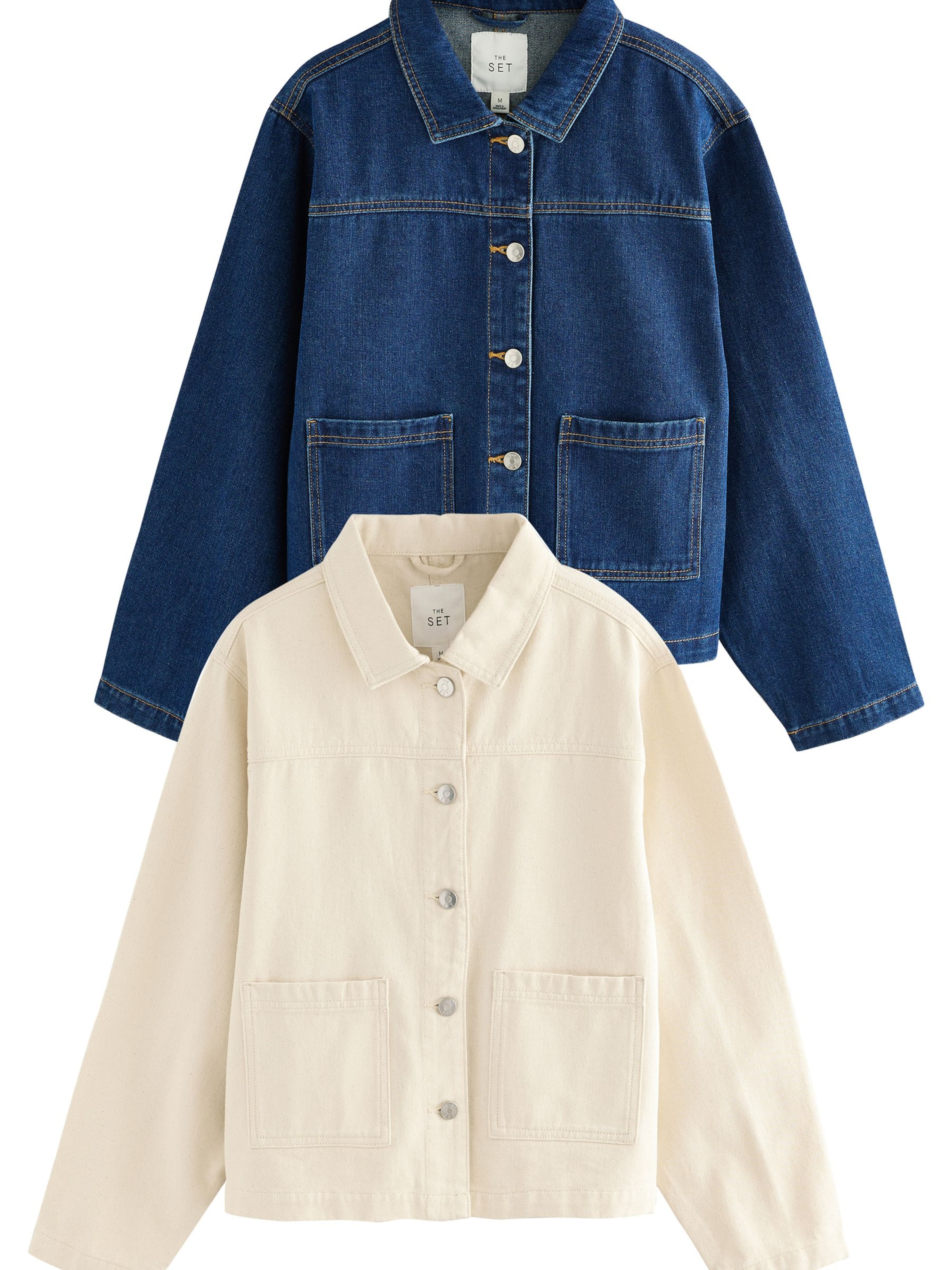 The Set Between-season jacket in Beige: front