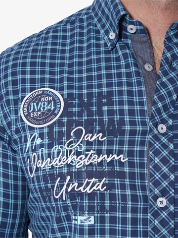 Jan Vanderstorm Comfort Fit Hemd ' Pertavin ' in Blau