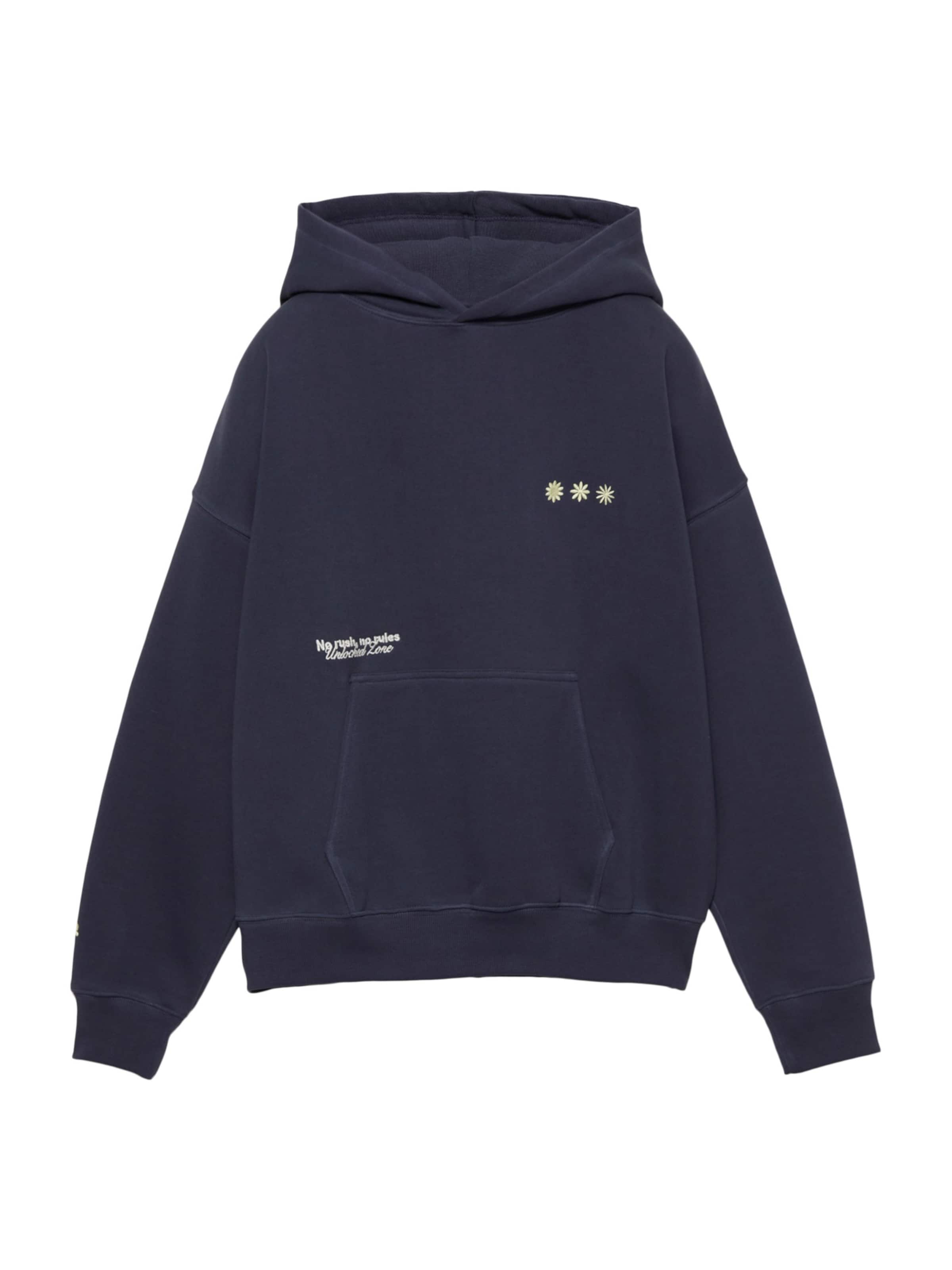Pull&Bear Sweatshirt 'PACIFIC' in beige / marine / weiß, Produktansicht