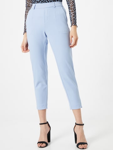 OBJECT Slim fit Pleat-Front Pants 'Lisa' in Blue: front