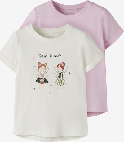 NAME IT Paita 'NMFVIX' värissä ruskea / tummanvihreä / roosa / valkoinen, Tuotenäkymä