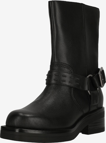 CLARKS Boots 'Rebelle Up Black Leather' in Zwart: voorkant
