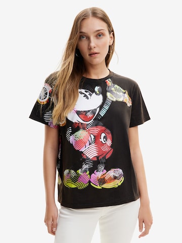 Desigual Μπλουζάκι 'Arty Mickey Mouse' σε μαύρο: μπροστά