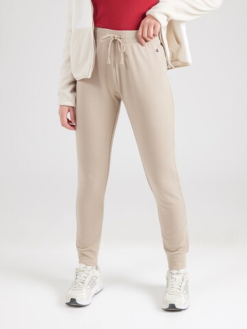 Effilé Pantalon Champion Authentic Athletic Apparel en beige : devant