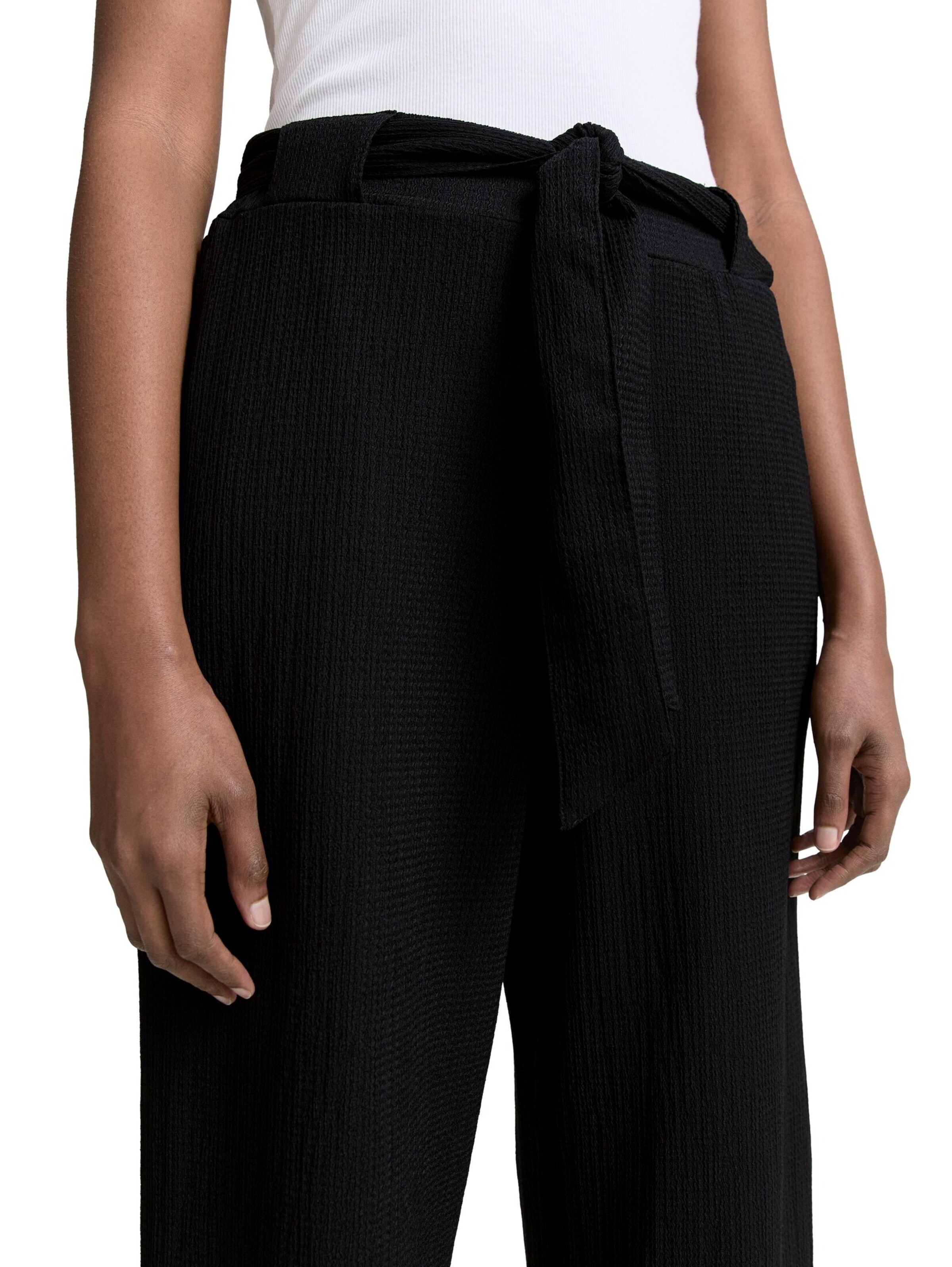 TOM TAILOR DENIM Zvonové kalhoty Kalhoty – černá