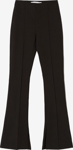 évasé Pantalon Bershka en noir : devant