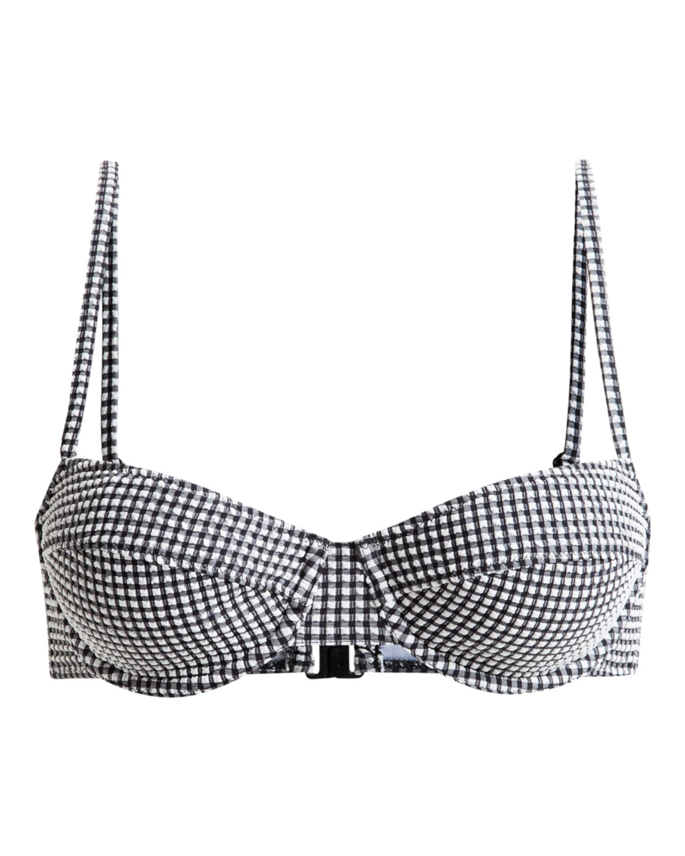 ROXY T-shirt Bikinitop 'Gingham' in Grijs: voorkant