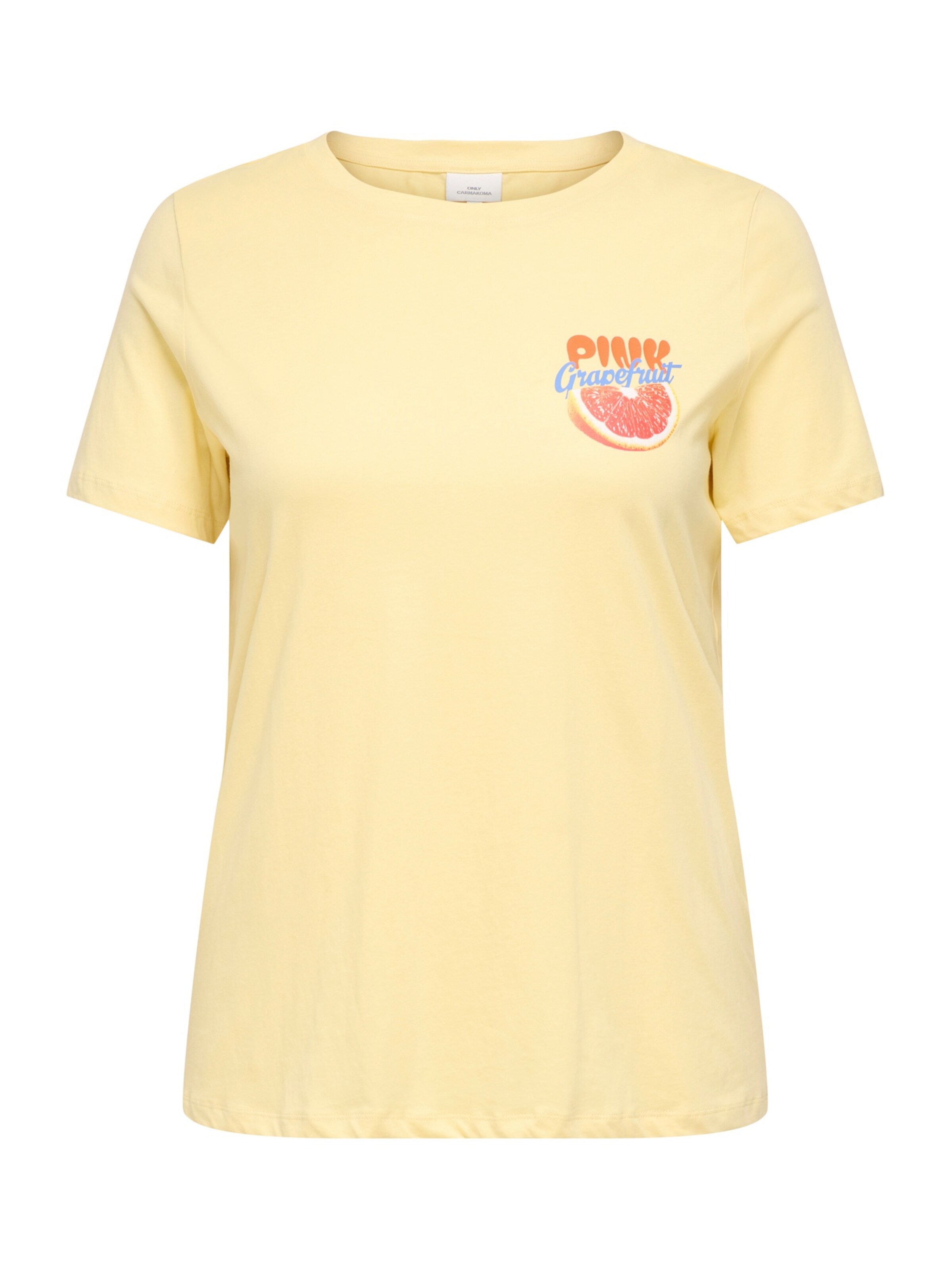 Tricou 'CARBOLETTE' de la ONLY Carmakoma pe galben: față