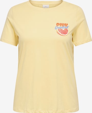 Tricou 'CARBOLETTE' de la ONLY Carmakoma pe galben: față