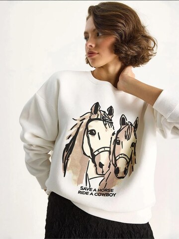 Sweat-shirt Bianco Lucci en blanc