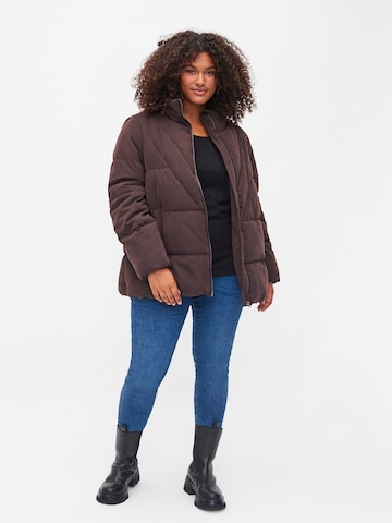 Zizzi Between-Season Jacket 'CAPEACHY' in Brown