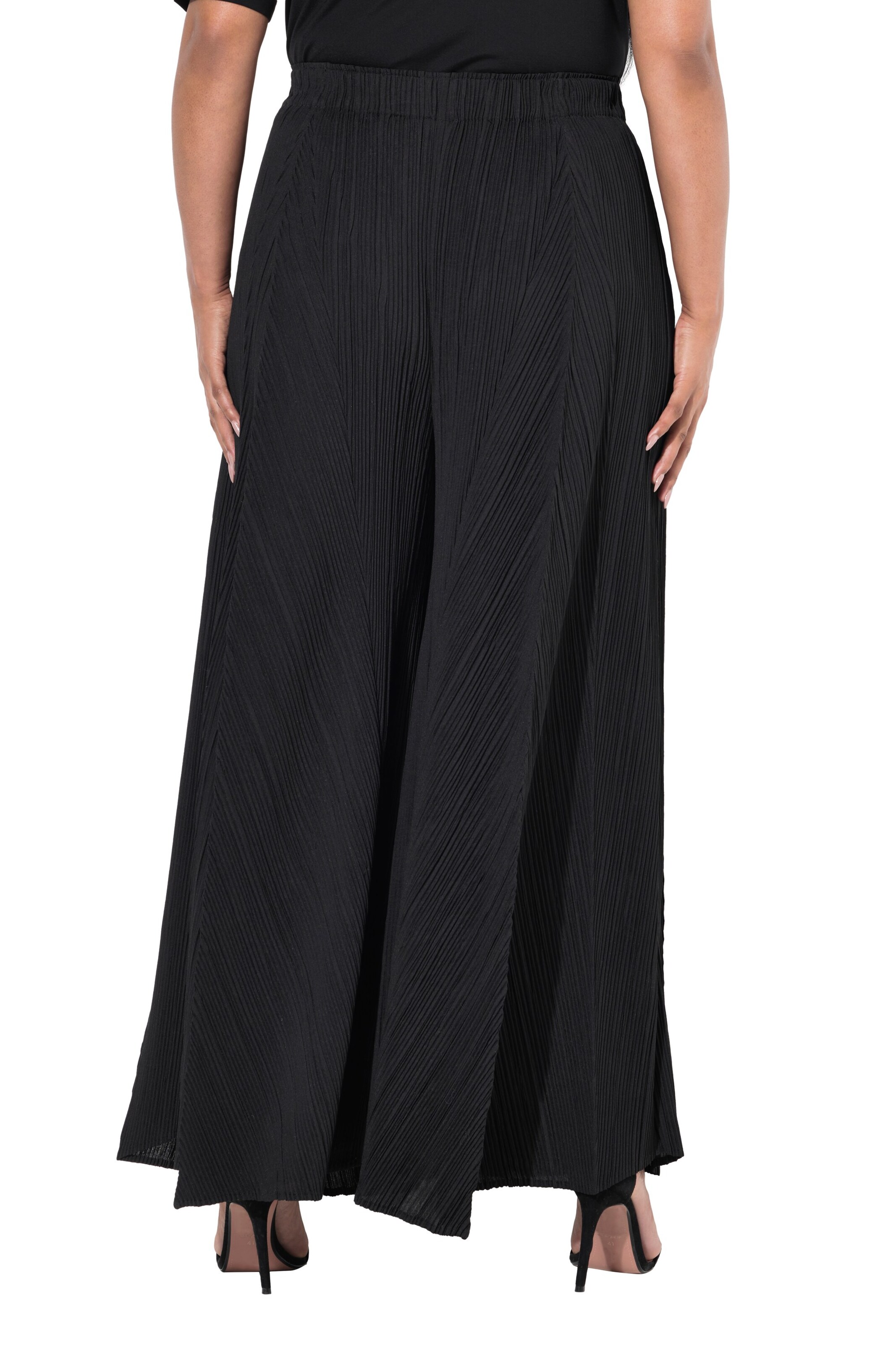 Ulla Popken Wide leg Broek in Zwart