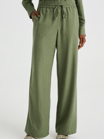WE Fashion Loosefit Plissert bukse i grønn: forside