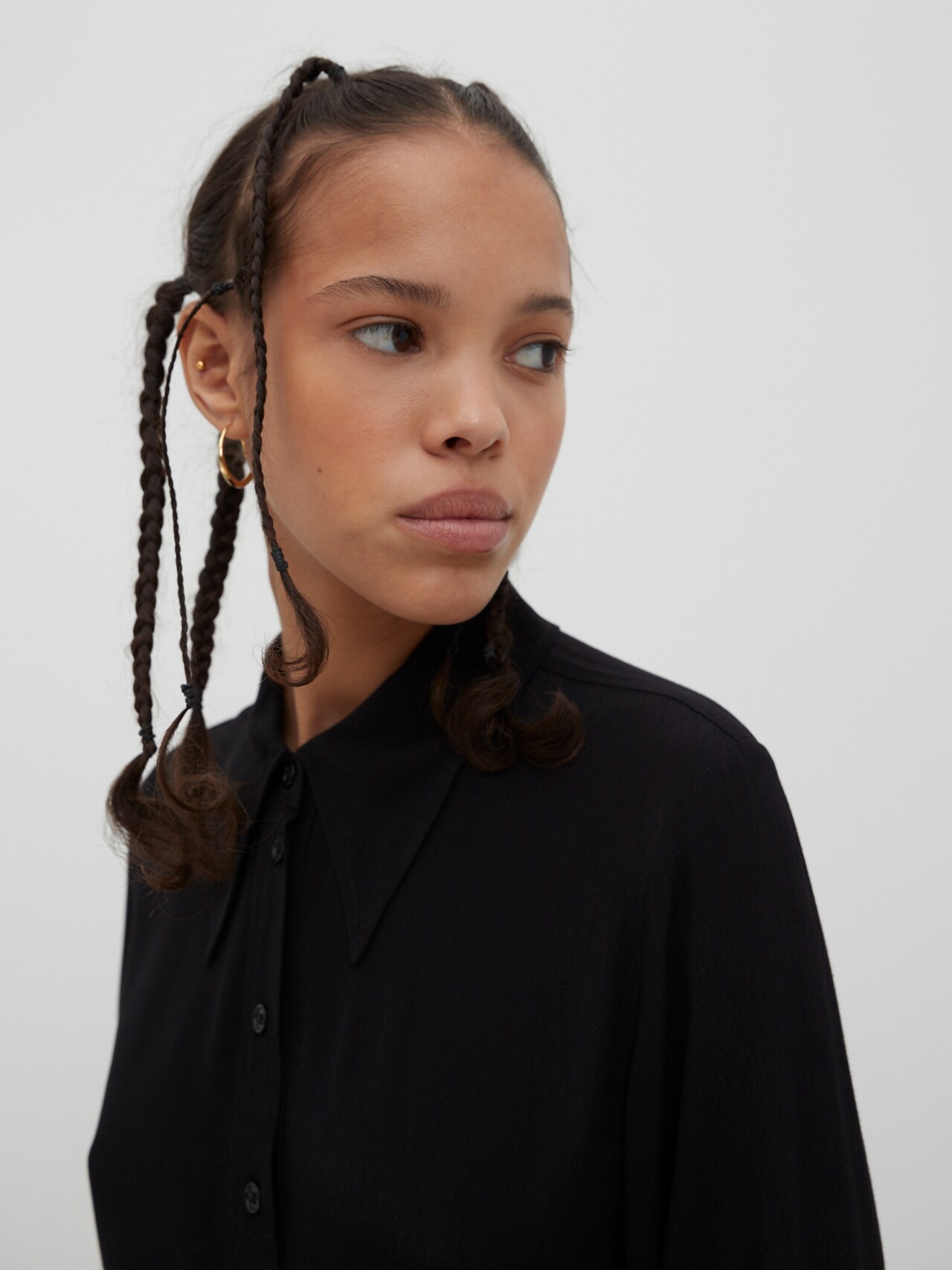 EDITED Vestido camisero 'Derya' negro