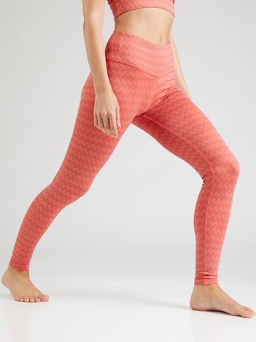 Hey Honey Skinny Workout Pants 'Sun Salutation' in Orange: front